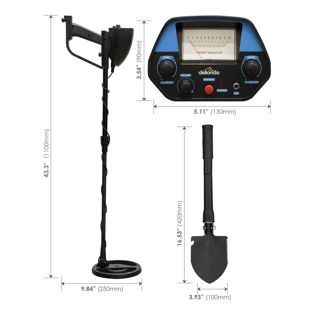 Dellonda Lightweight Metal Detector with High Accuracy Pinpoint Function (DL6)