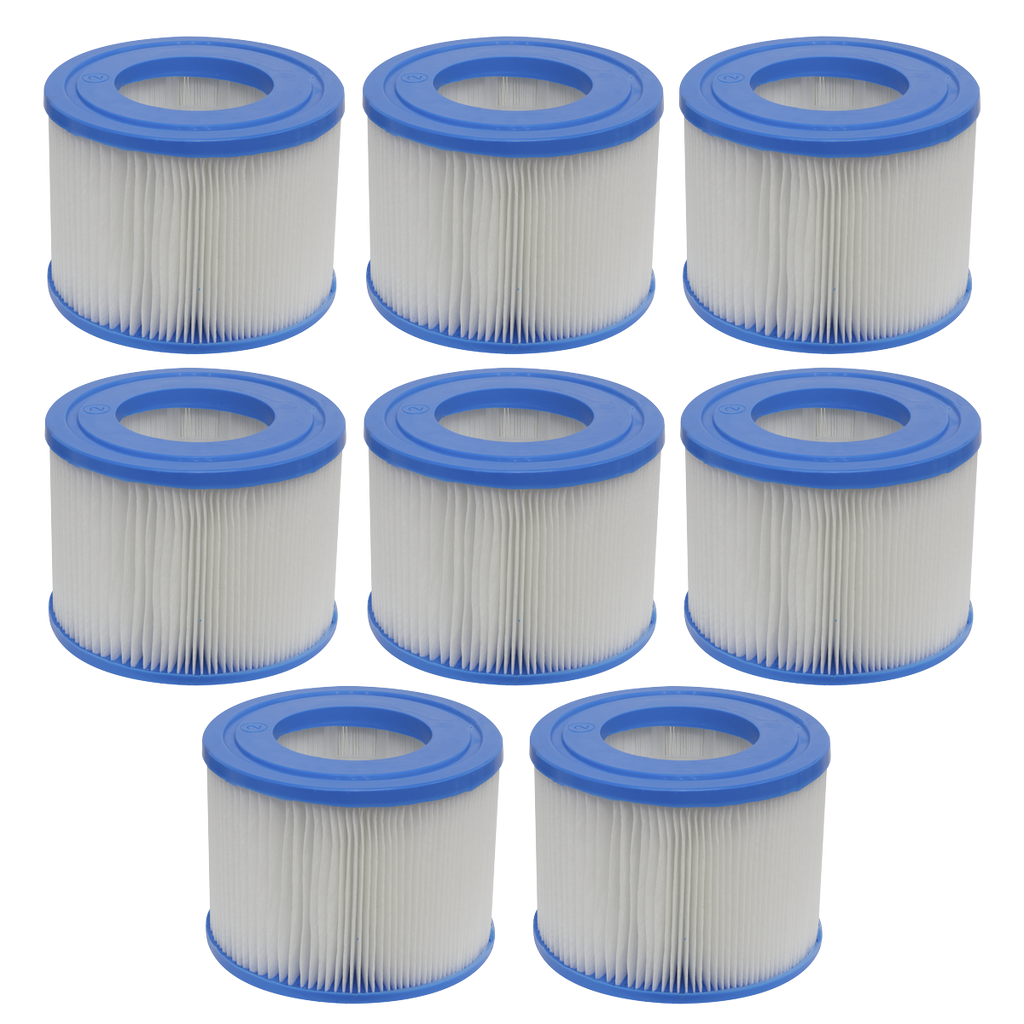 Dellonda Hot Tub/Spa Filter Cartridge, Ø105 x 80mm, Pack of 8 (DL81)