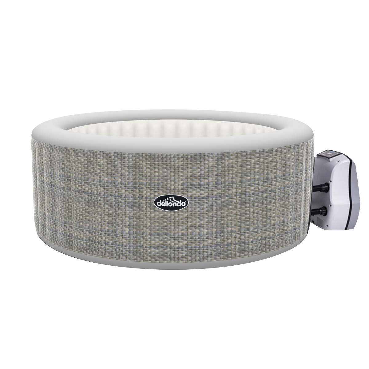 Dellonda 4-6 Person Inflatable Hot Tub/Spa with Smart Pump - Rattan Effect