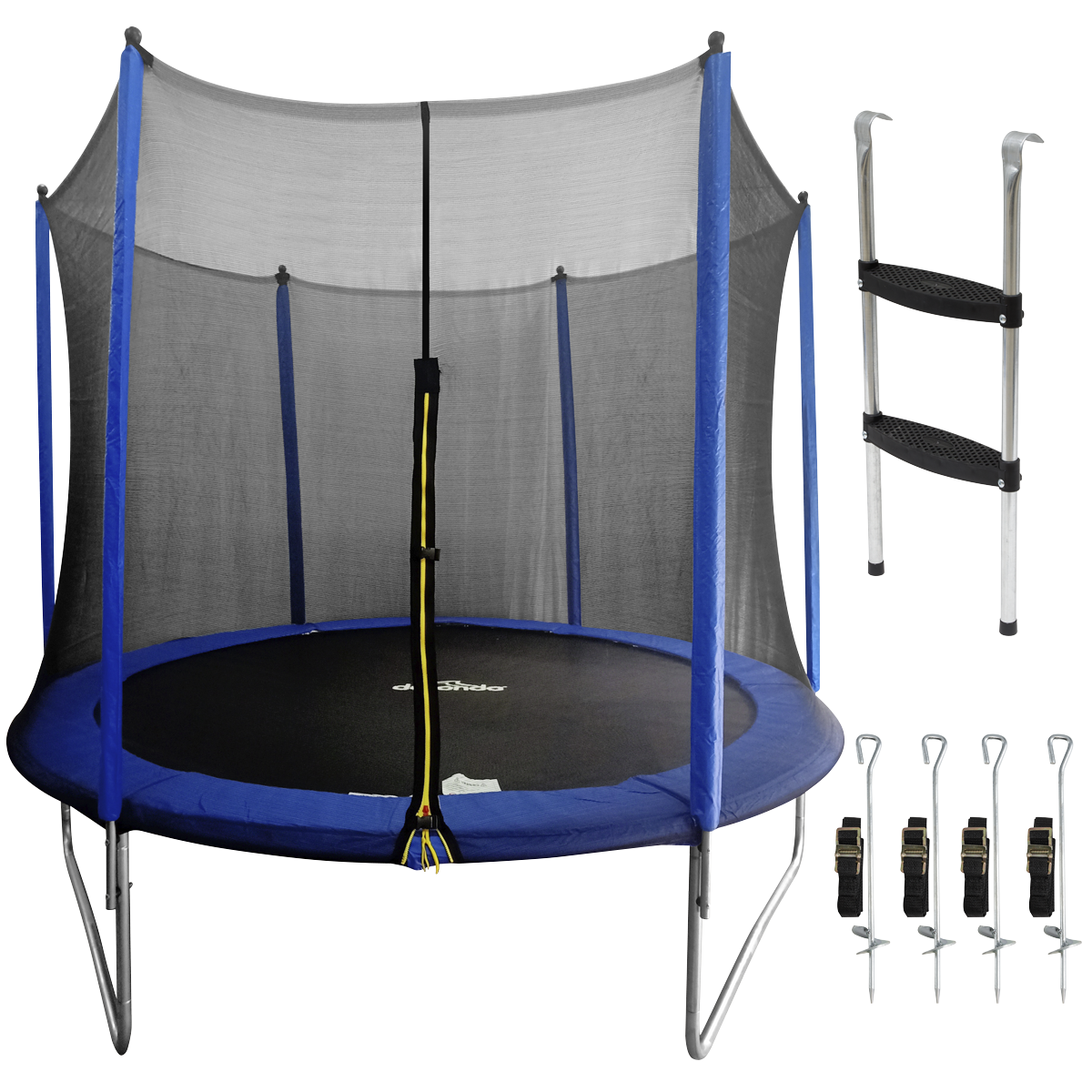 Dellonda Heavy-Duty Outdoor Trampoline with Safety Enclosure Net, Anchors & Ladder 10ft