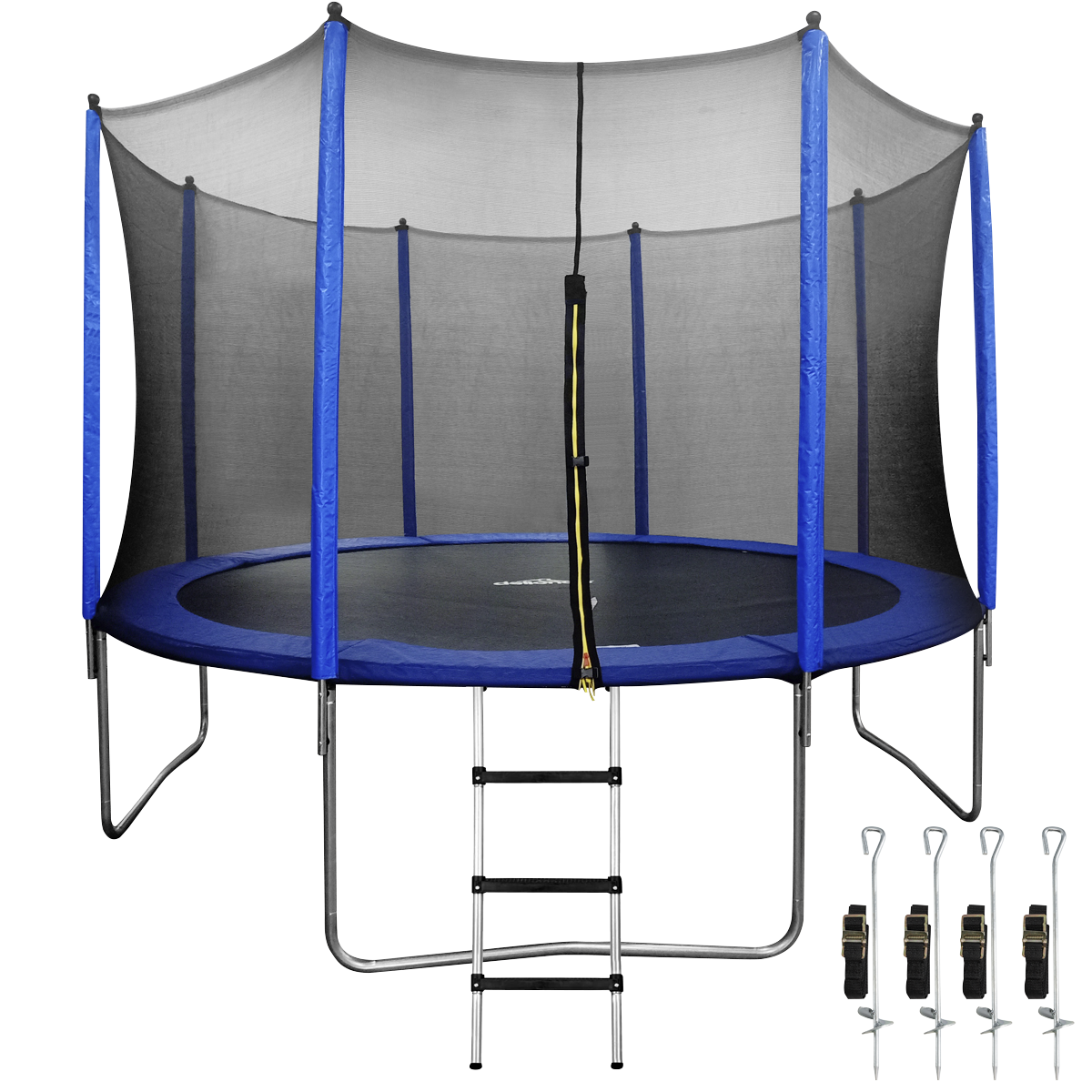 Dellonda DL95 Heavy-Duty 12ft Outdoor Trampoline with Safety Enclosure, Anchors &amp; Ladder