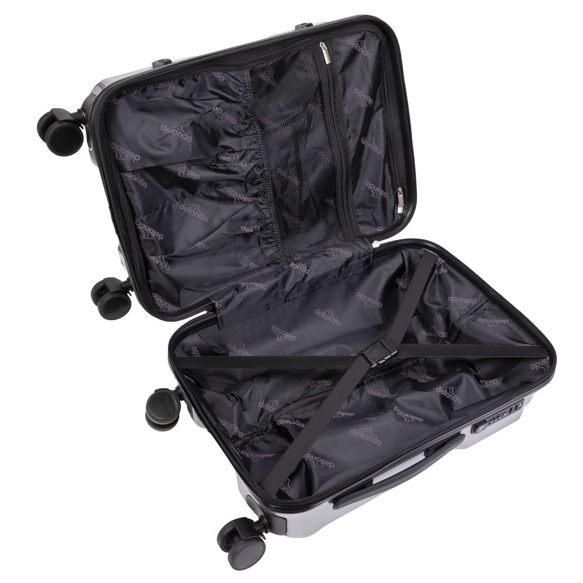 Dellonda Lightweight ABS Luggage Set 3pc - Silver