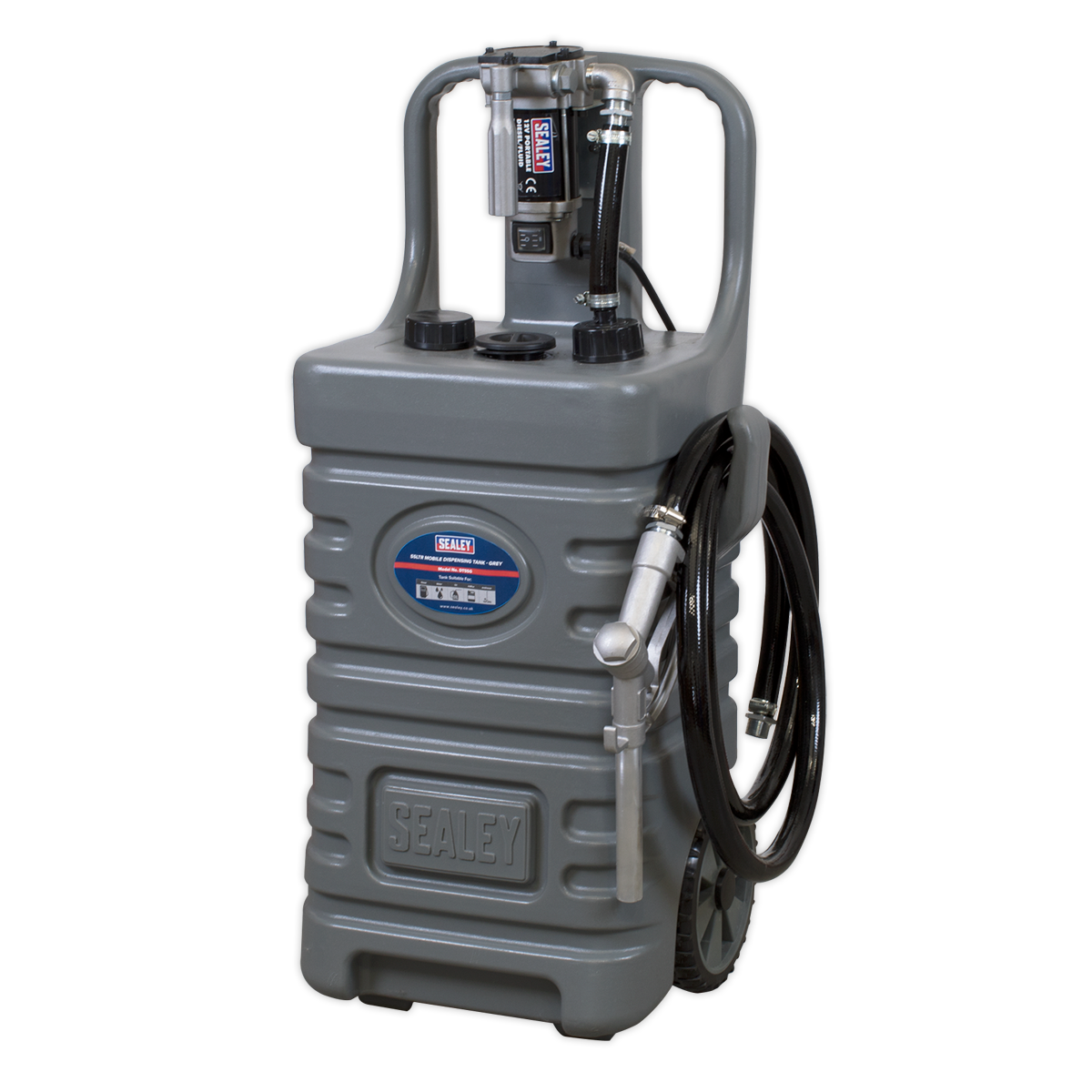 Mobile Dispensing Tank with Diesel Pump 55L - Grey