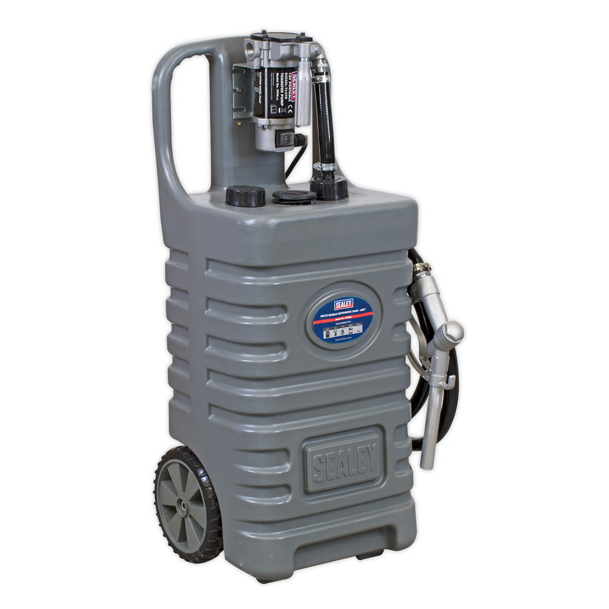 Mobile Dispensing Tank with Diesel Pump 55L - Grey