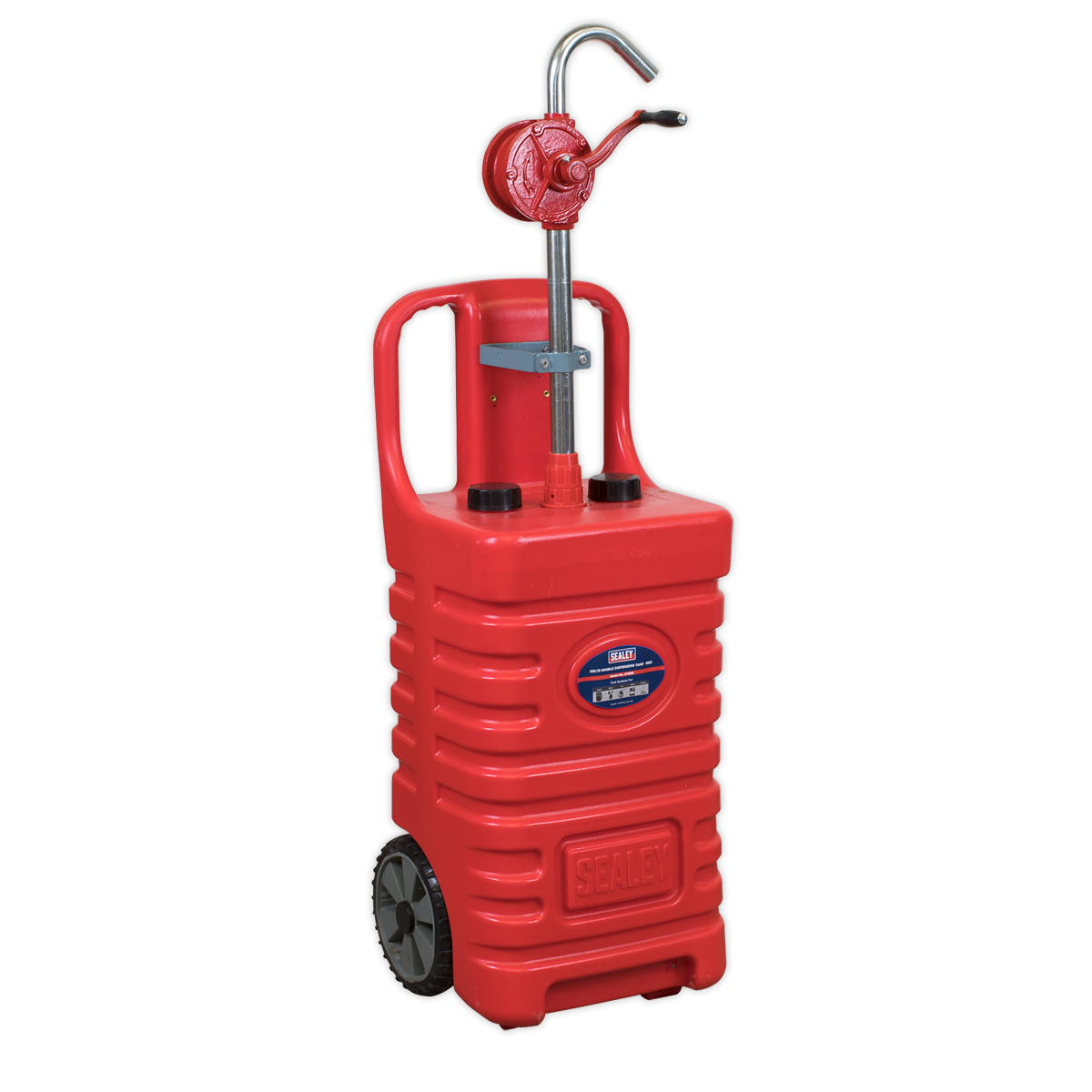 Mobile Dispensing Tank with Oil Rotary Pump 55L - Red