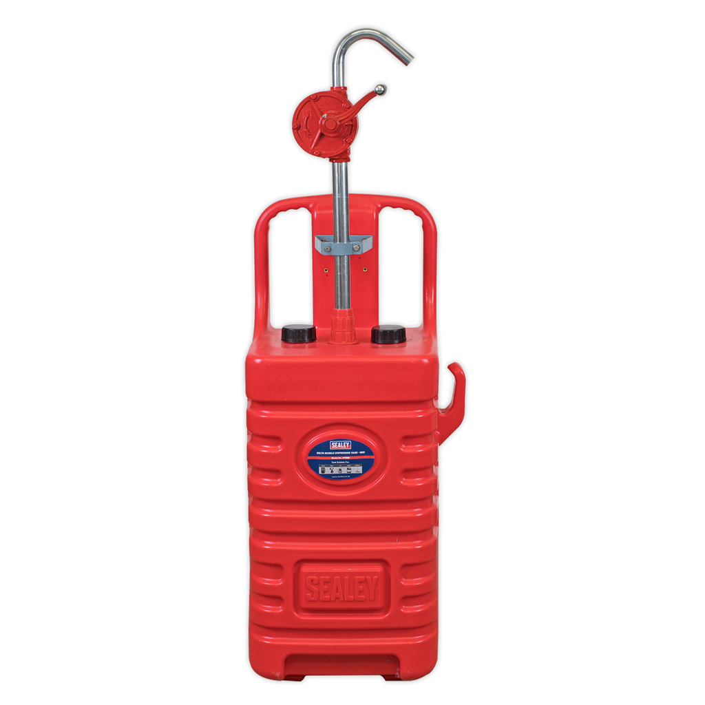 Mobile Dispensing Tank with Oil Rotary Pump 55L - Red
