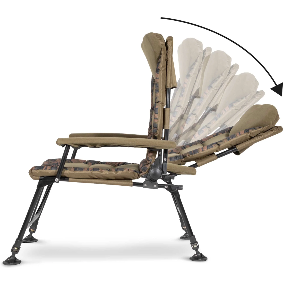Dellonda DL73 Deluxe Portable Adjustable Reclining Fishing Camping Chair Seat with Padded Armrests