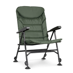 Dellonda DL74 Portable Folding Adjustable Reclining Fishing Camping Chair Seat with Armrests Green