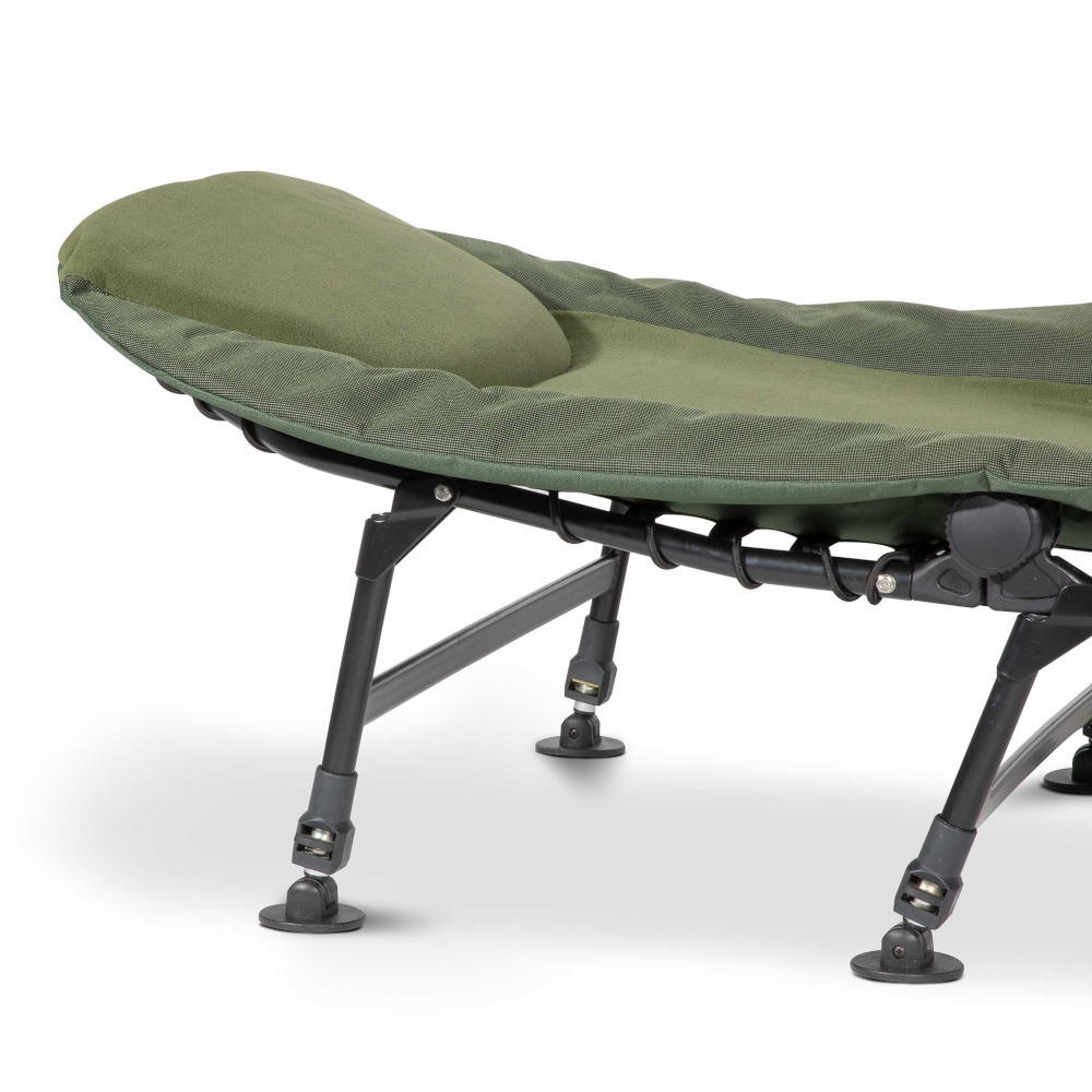 Dellonda DL77 Portable Adjustable Folding Bed Camping Chair Seat Fleece Mattress Pillow, Green