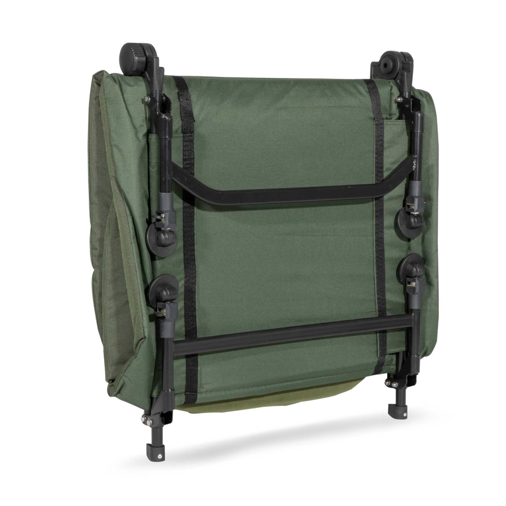 Dellonda DL77 Portable Adjustable Folding Bed Camping Chair Seat Fleece Mattress Pillow, Green