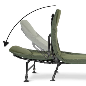 Dellonda DL77 Portable Adjustable Folding Bed Camping Chair Seat Fleece Mattress Pillow, Green
