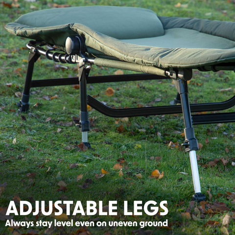 Dellonda Deluxe Portable Wide Adjustable Bedchair - A