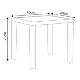 Dellonda Rattan Dining Table with Tempered Glass 80cm - White - A