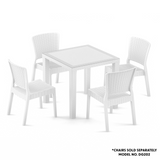 Dellonda Rattan Dining Table with Tempered Glass 80cm - White - A