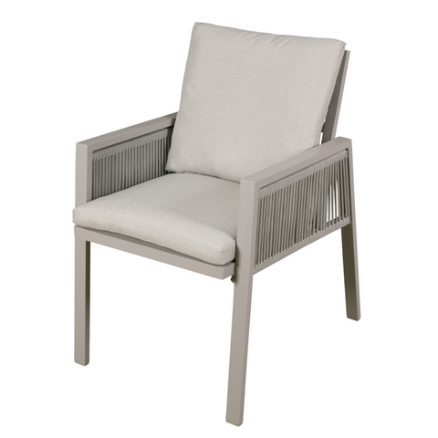 Dellonda Fusion Dining Chairs with Armrests 6 Pack - Light Grey - B