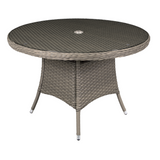 Dellonda Chester Rattan Dining Table with Tempered Glass 110cm - A