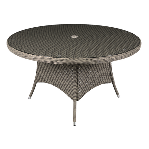 Dellonda Chester Rattan Dining Table with Tempered Glass 135cm - A