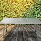 Dellonda Buxton Rattan Dining Table with Tempered Glass 180cm - Grey - A