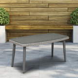 Dellonda Buxton Rattan Coffee Table with Tempered Glass 100cm - A