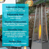 Dellonda Pyramid Gas Patio Heater 13kW - Stainless Steel - A