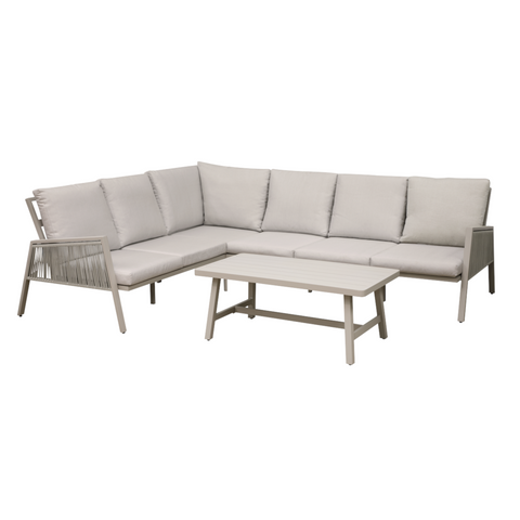 Dellonda Fusion 4-Piece Outdoor Corner Sofa & Table Set - C
