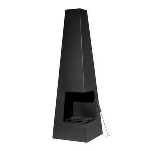 Dellonda DG105 Pyramid Chiminea, Outdoor Patio Heater, Wood Burner, Black Steel