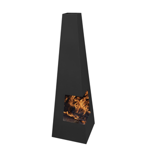 Dellonda DG105 Pyramid Chiminea, Outdoor Patio Heater, Wood Burner, Black Steel
