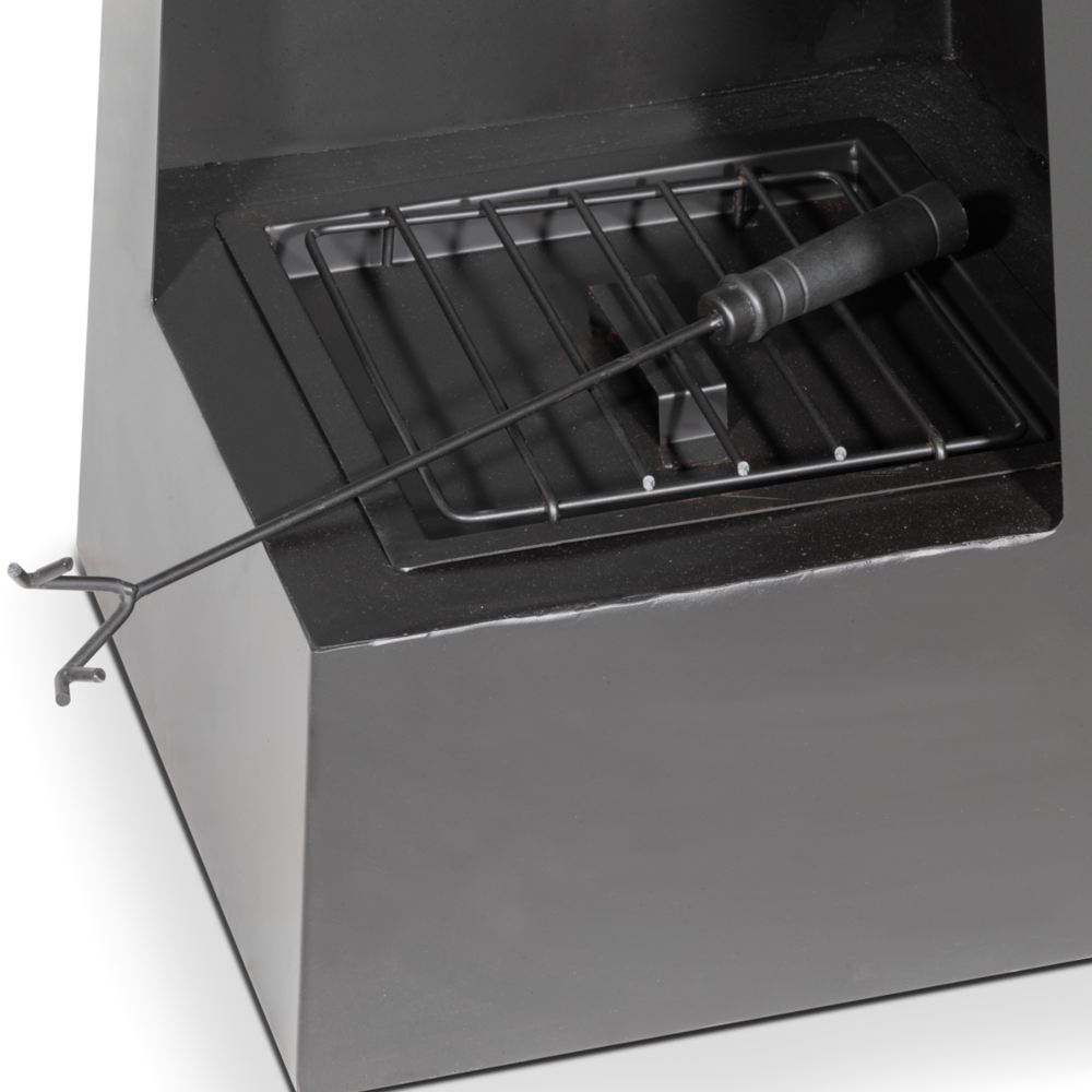 Dellonda DG105 Pyramid Chiminea, Outdoor Patio Heater, Wood Burner, Black Steel