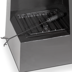 Dellonda DG105 Pyramid Chiminea, Outdoor Patio Heater, Wood Burner, Black Steel