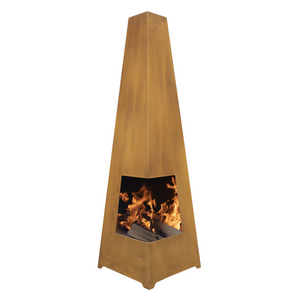 Dellonda DG106 Pyramid Chiminea, Outdoor Patio Heater, Wood Burner, Corten Steel
