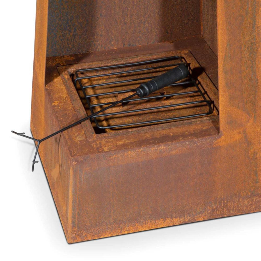 Dellonda DG106 Pyramid Chiminea, Outdoor Patio Heater, Wood Burner, Corten Steel