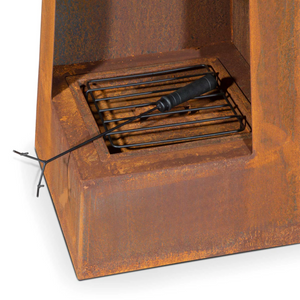 Dellonda DG106 Pyramid Chiminea, Outdoor Patio Heater, Wood Burner, Corten Steel