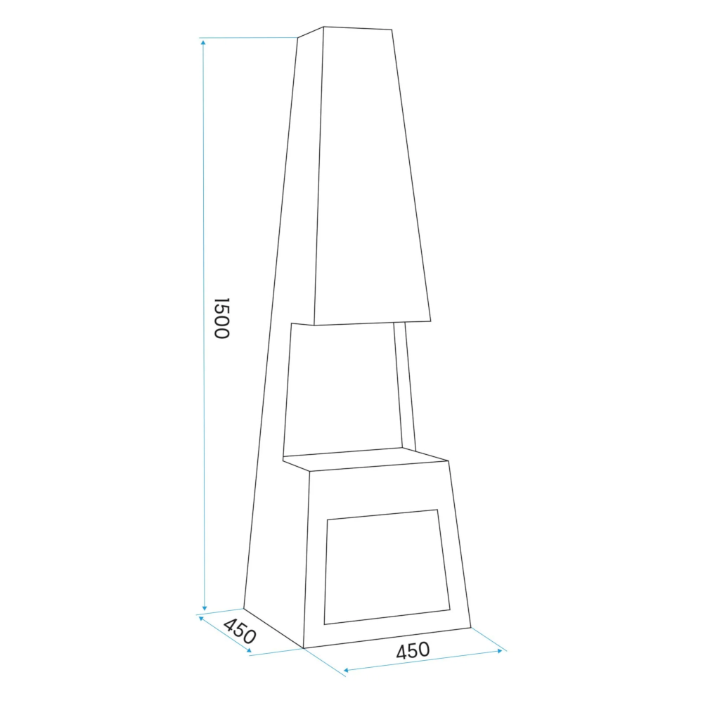 Dellonda DG107 DG108 Pyramid Chiminea with Firewood Storage, Outdoor Patio Heater, Wood Burner