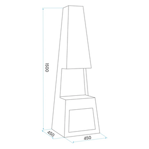 Dellonda DG107 DG108 Pyramid Chiminea with Firewood Storage, Outdoor Patio Heater, Wood Burner