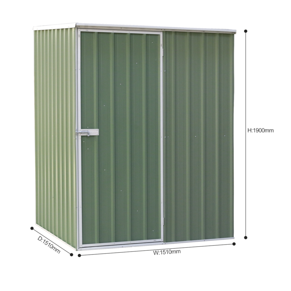 Dellonda DG114 Galvanised Steel Metal Garden Outdoor Storage Shed, 1510 x 1510 x 1900mm, Green