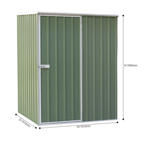 Dellonda DG114 Galvanised Steel Metal Garden Outdoor Storage Shed, 1510 x 1510 x 1900mm, Green