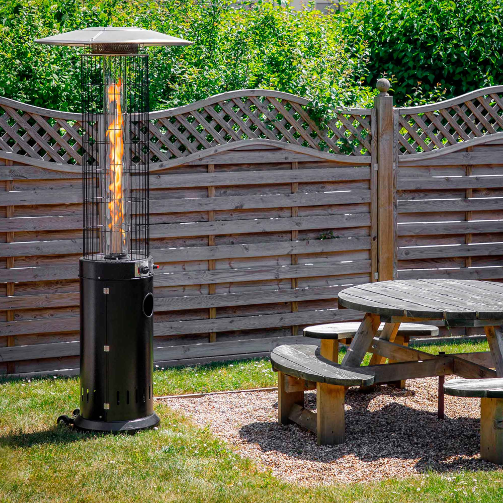 Dellonda DG124 Propane Gas Outdoor Garden Patio Heater Warmer, 13kW (44,350 BTU/hr), Black