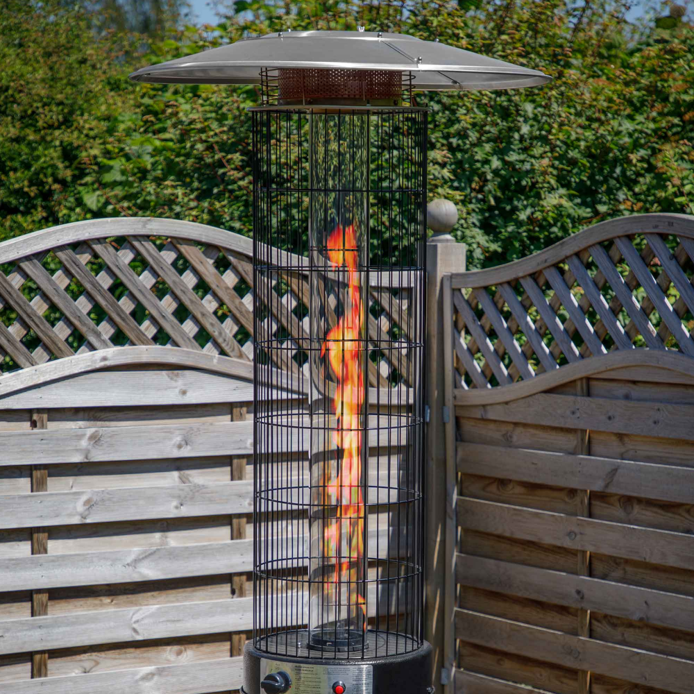 Dellonda DG124 Propane Gas Outdoor Garden Patio Heater Warmer, 13kW (44,350 BTU/hr), Black