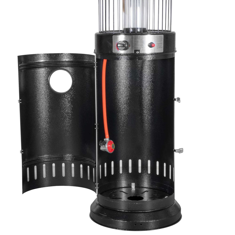 Dellonda DG124 Propane Gas Outdoor Garden Patio Heater Warmer, 13kW (44,350 BTU/hr), Black