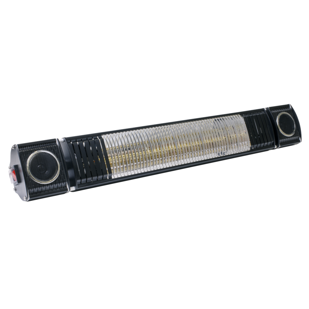 Dellonda DG125 Infrared Garden Outdoor Patio Heater Warmer with Music Speakers 2000W, Black