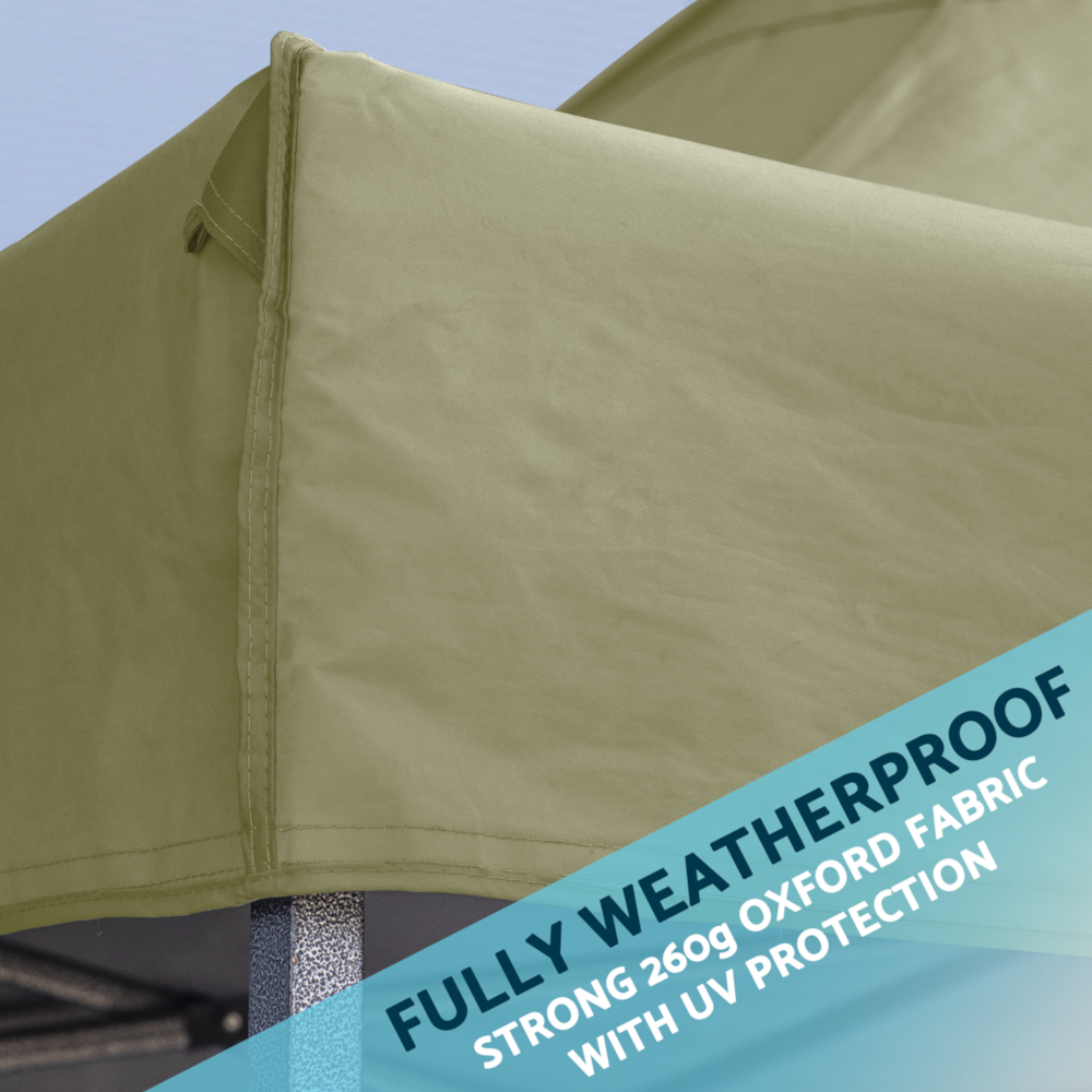 Dellonda DG126 DG130 DG134 DG138 Premium Pop Up Gazebo, Outdoor Garden Water Resistant Cover, Beige