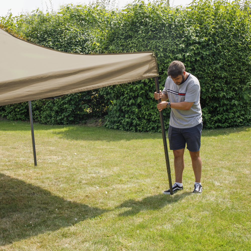 Dellonda DG126 DG130 DG134 DG138 Premium Pop Up Gazebo, Outdoor Garden Water Resistant Cover, Beige