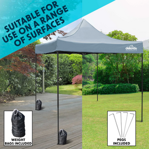 Dellonda DG129 DG133 DG137 DG141 Premium Pop Up Gazebo, Outdoor Garden Water Resistant Cover, Grey