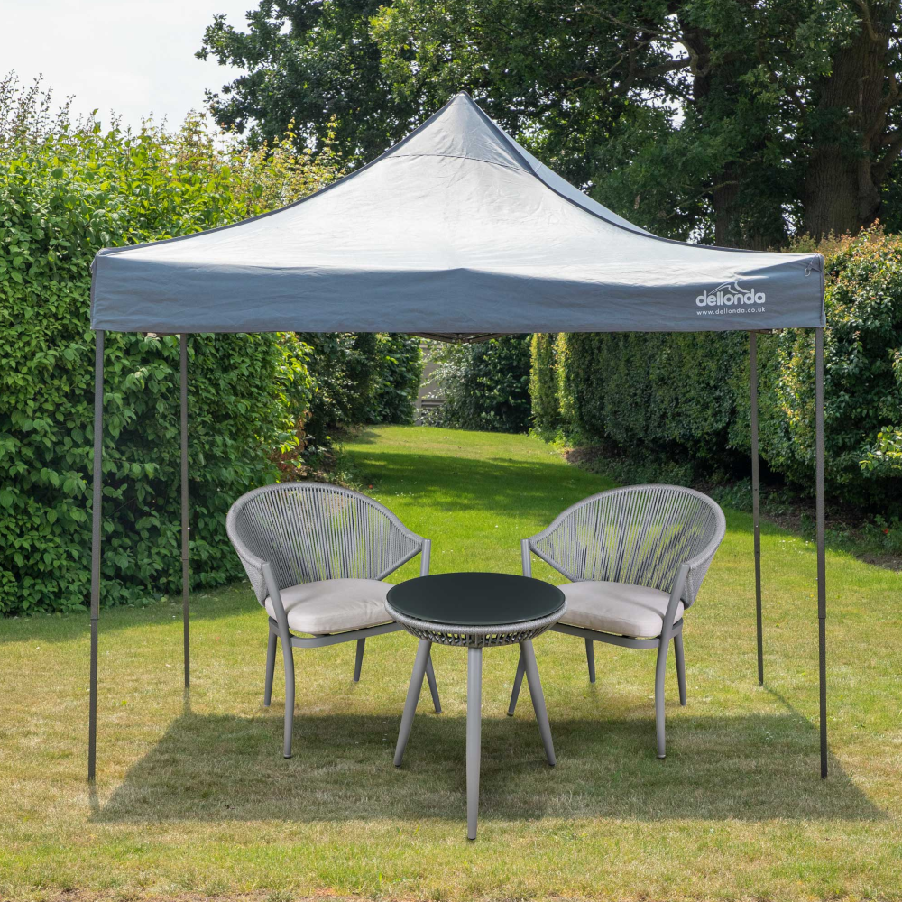 Dellonda DG129 DG133 DG137 DG141 Premium Pop Up Gazebo, Outdoor Garden Water Resistant Cover, Grey
