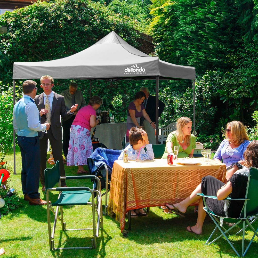 Dellonda DG129 DG133 DG137 DG141 Premium Pop Up Gazebo, Outdoor Garden Water Resistant Cover, Grey
