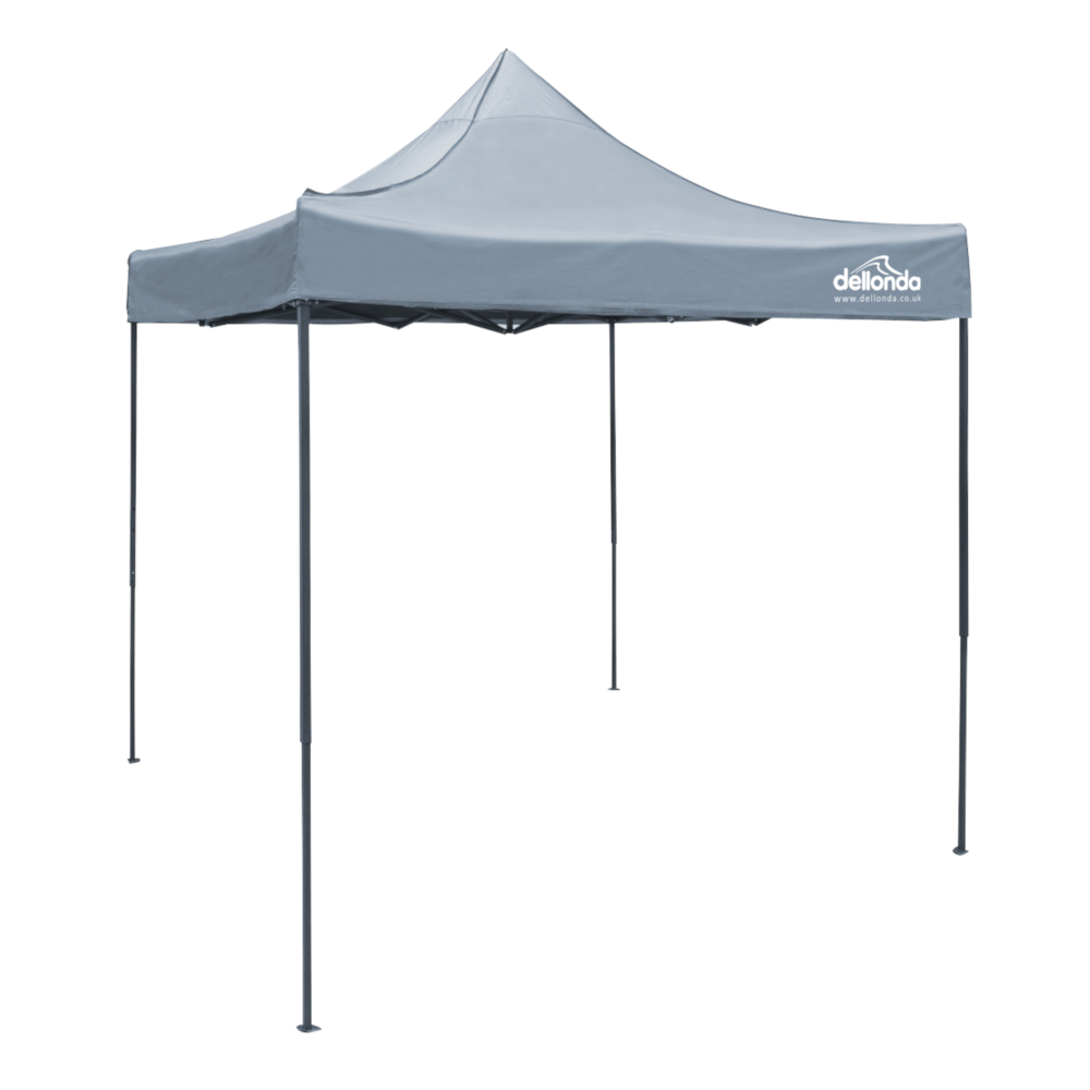 Dellonda DG129 Premium Pop Up Gazebo, Outdoor Garden Water Resistant Cover, 2m x 2m, Grey