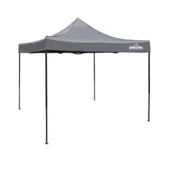 Dellonda DG133 Premium Pop Up Gazebo Garden Outdoor Canopy Weather Shade Cover 3m x 3m Grey