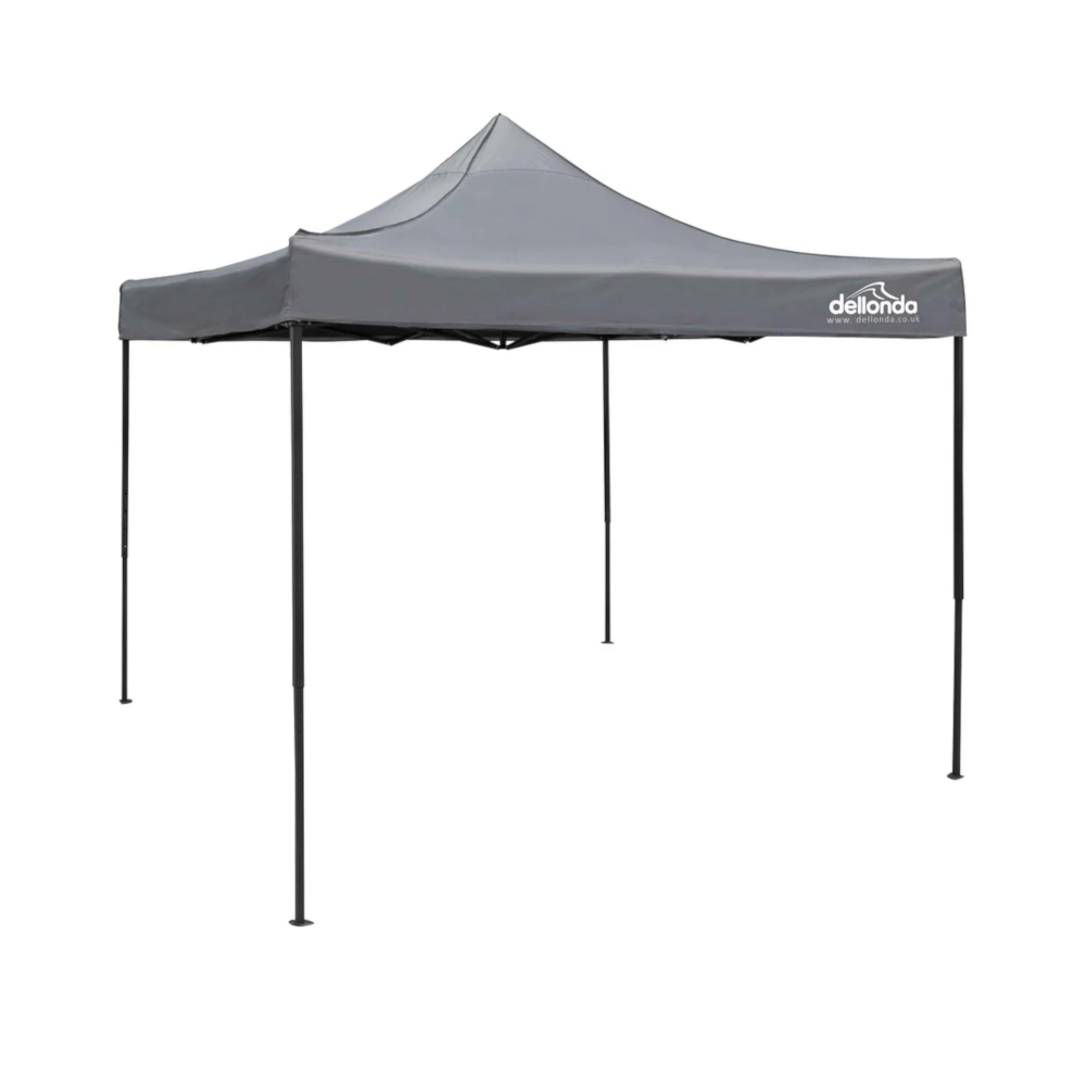 Dellonda DG133 Premium Pop Up Gazebo, Outdoor Garden Water Resistant Cover, 3m x 3m, Grey