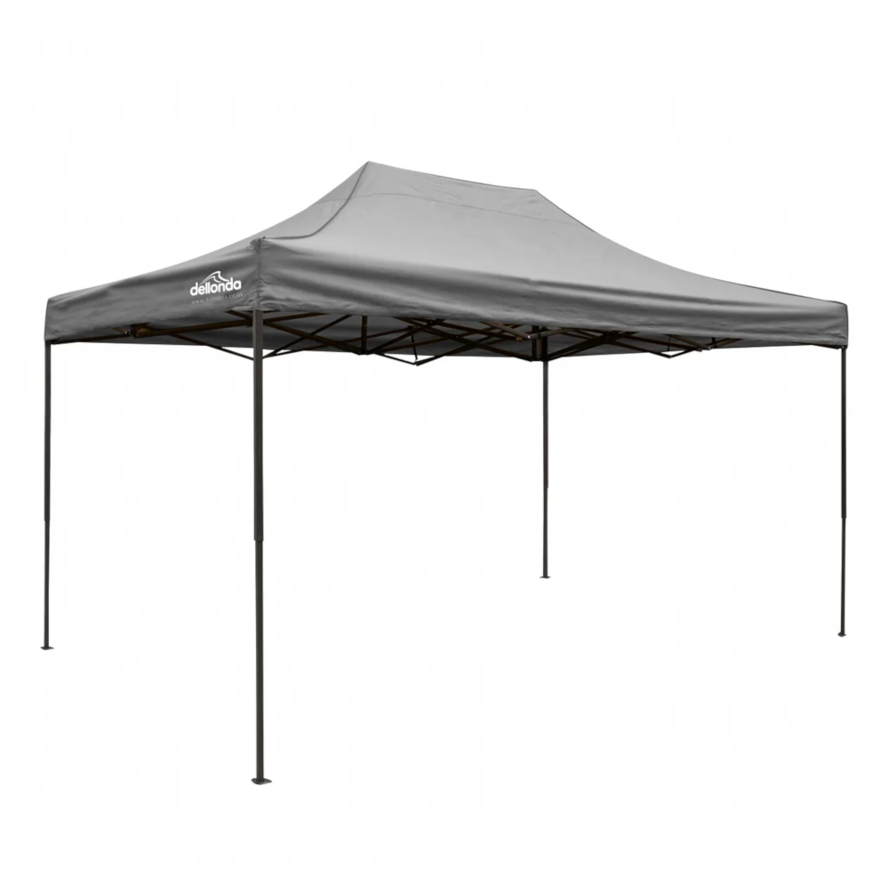 Dellonda DG137 Premium Pop Up Gazebo, Outdoor Garden Water Resistant Cover, 3m x 4.5m, Grey