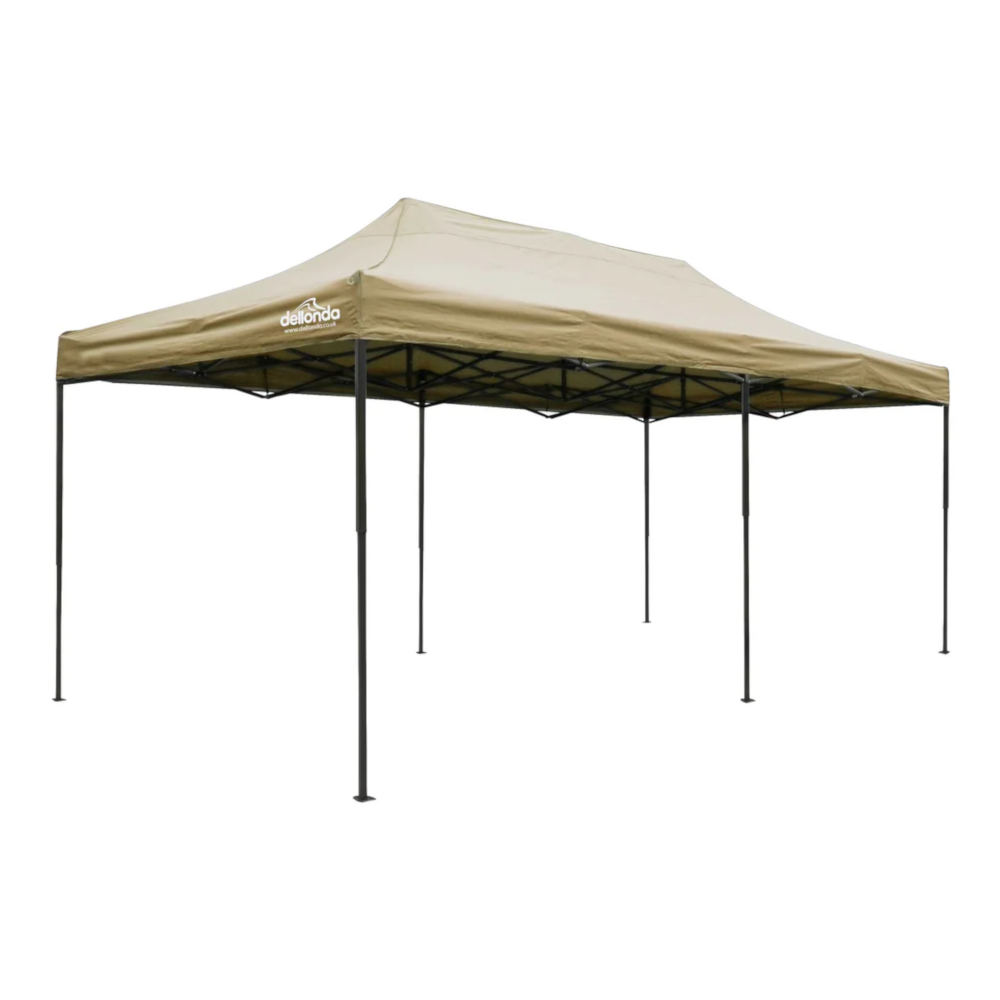 Dellonda DG138 Premium Pop Up Gazebo, Outdoor Garden Water Resistant Cover, 3m x 6m, Beige